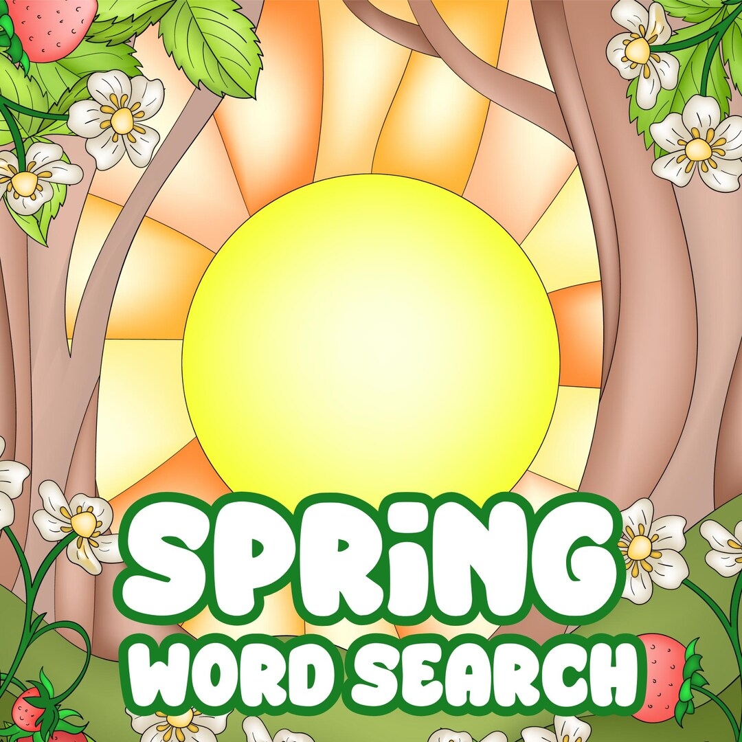 Spring Word Search Printable For Adults Adult Easter Games Large Print Word Search Puzzle Etsy