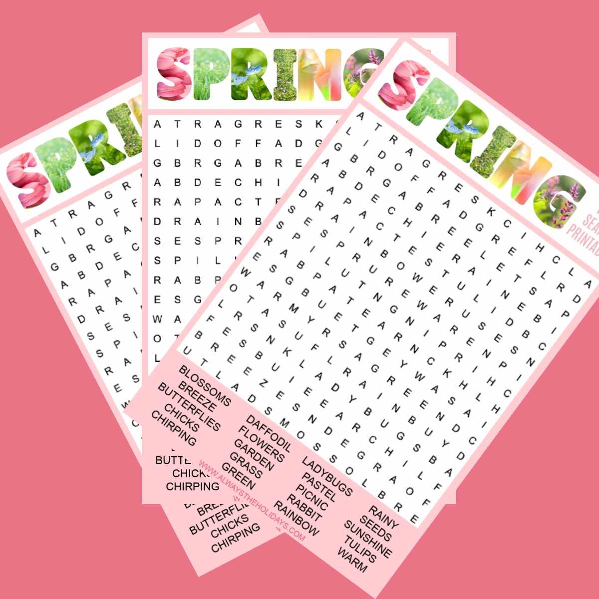 Spring Word Search Printable Free Word Find With Answer Key