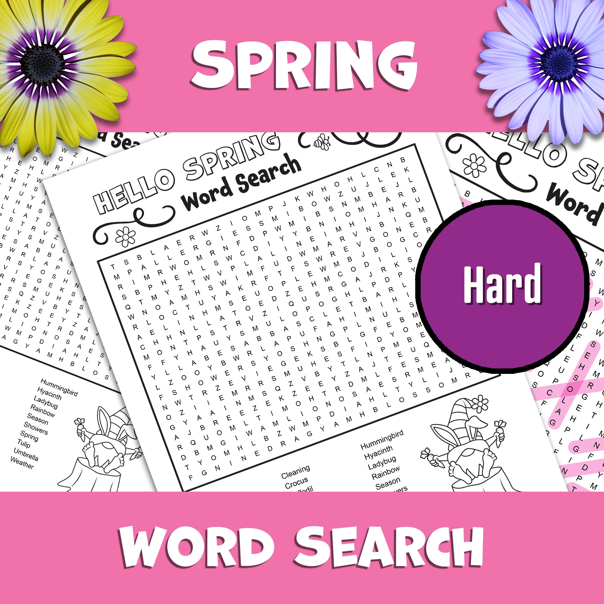 Printable Spring Word Search Puzzles