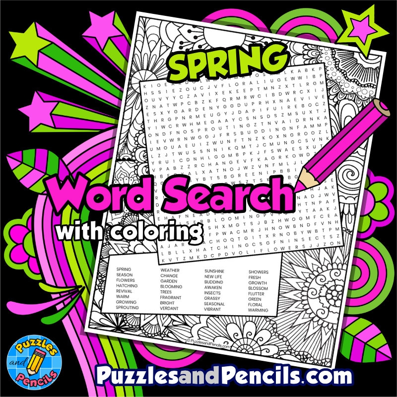 Spring Word Search Puzzle With Coloring Seasons Wordsearch Made By Teachers Spring Word Search Puzzle With Coloring Seasons Wordsearch Made By Teachers
