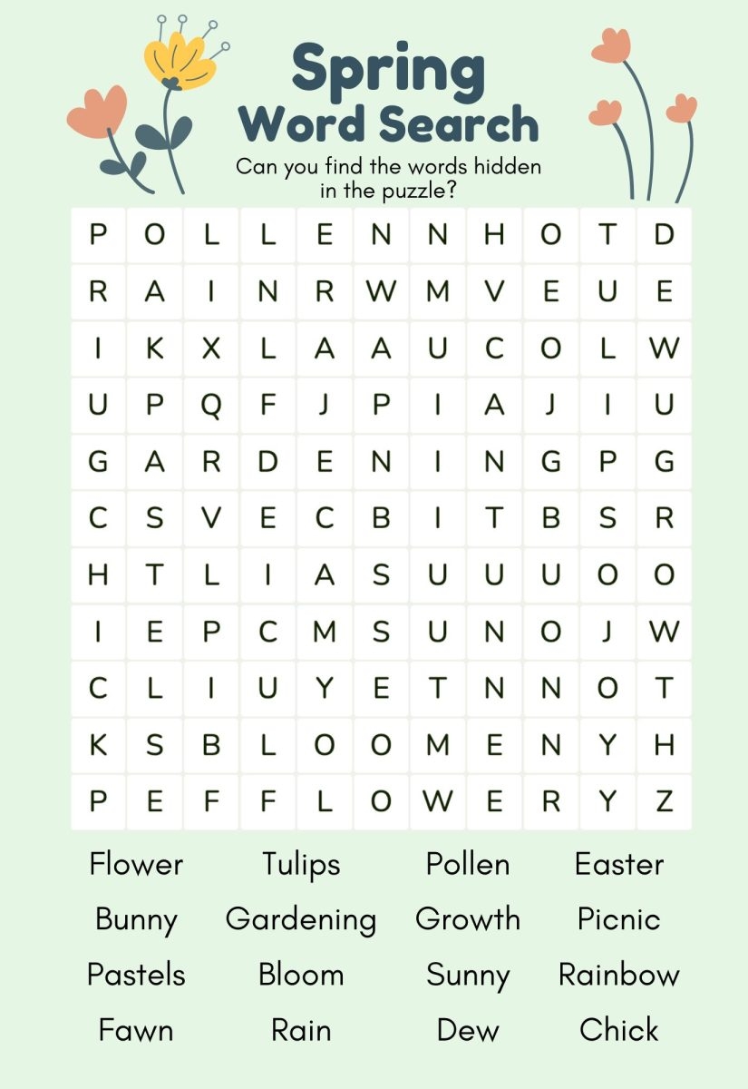 Spring Word Search Redwood Bark