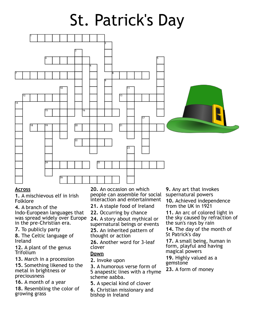 St Patrick s Day Word Search WordMint