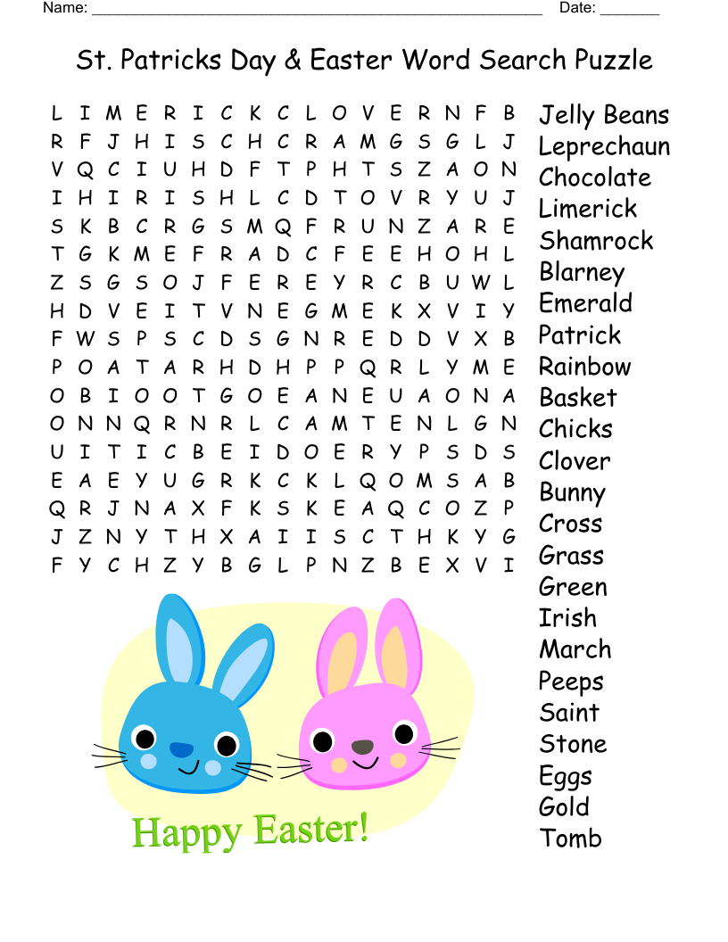 St Patricks Day U0026 Easter Word Search Puzzle WordMint