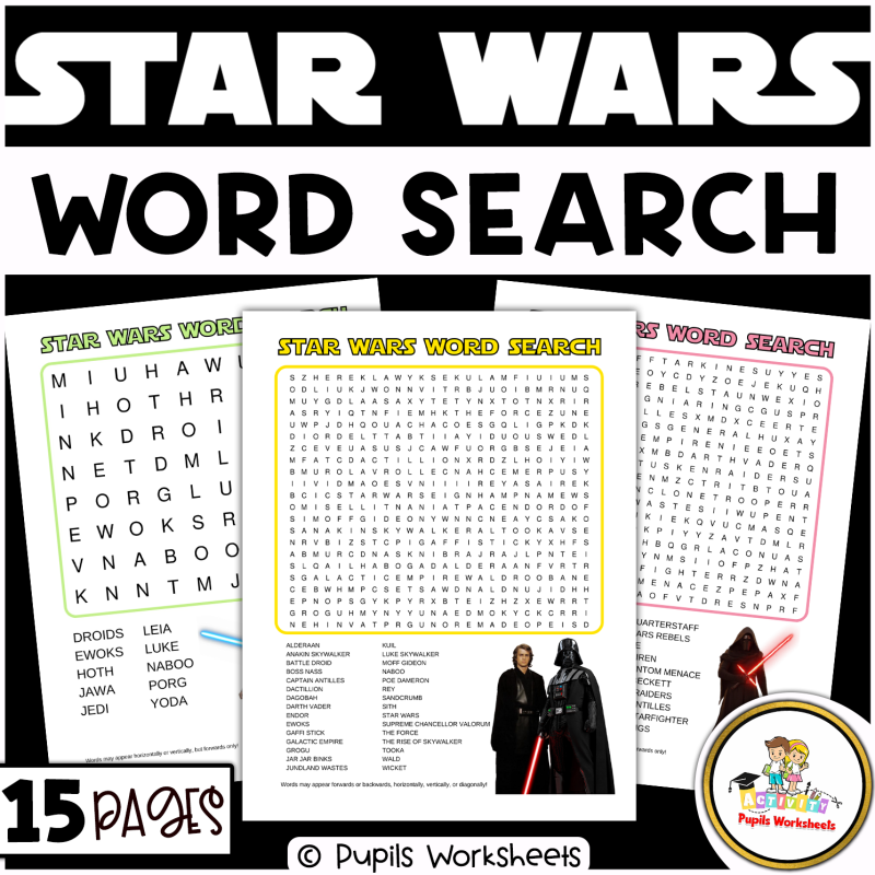 Star Wars Word Search Puzzles Worksheets