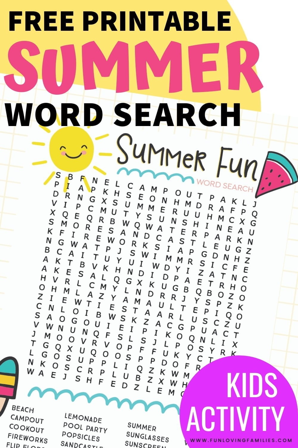 Free Summer Word Searches