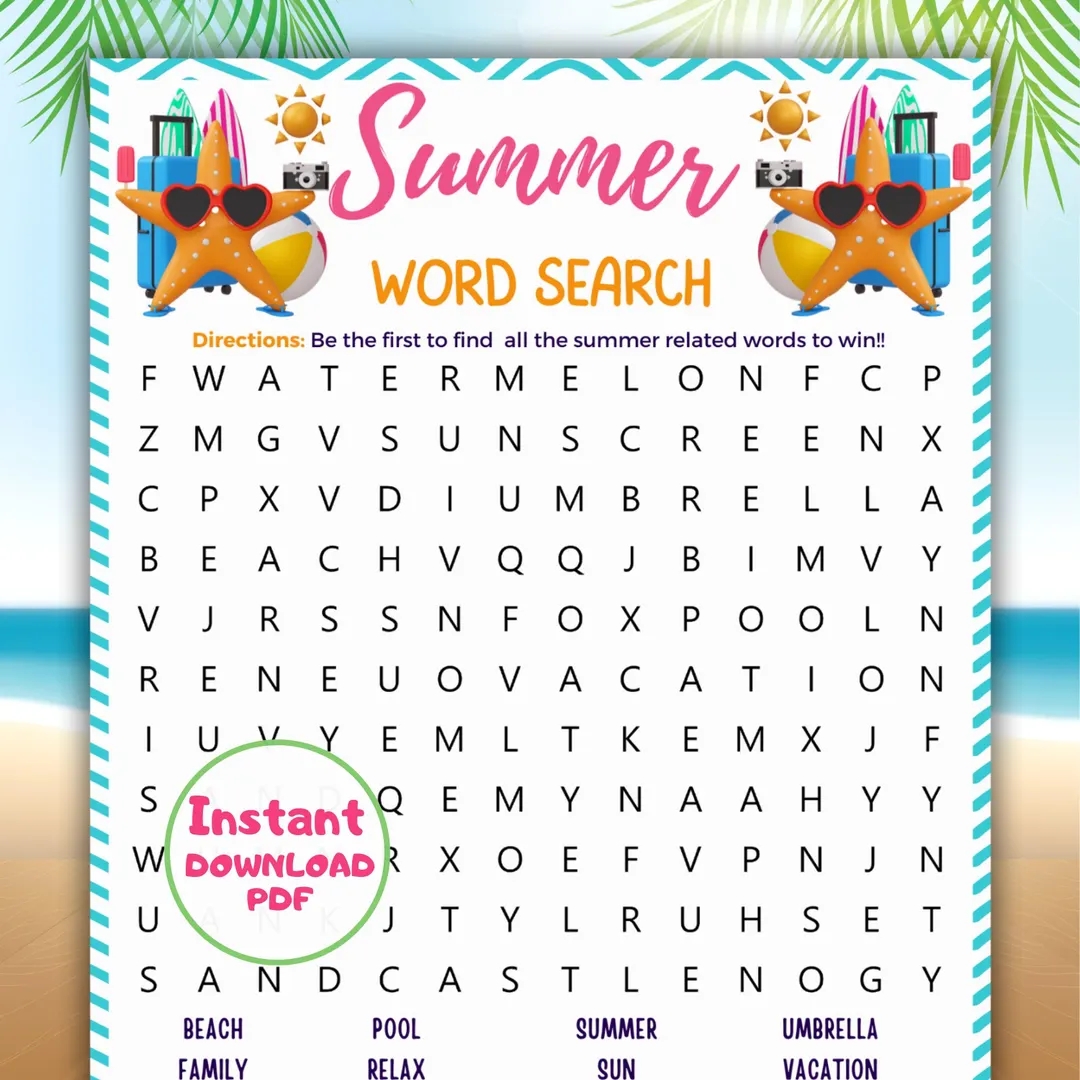 Summer Word Search Party Games Summer Activities For Kids And Adults Summer Fun Games Printable Summer Game Day Summertime Word Search Etsy Summer Word Search Party Games Summer Activities For Kids And Adults Summer Fun Games Printable Summer Game Day Summertime Word Search Etsy