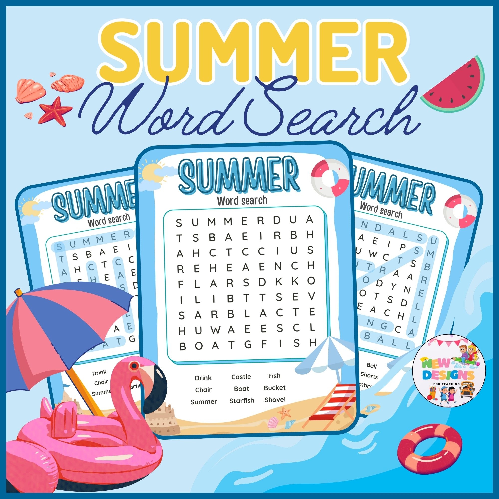 Summer Word Search Puzzle End Of The Year Activities Printable Worksheets Made By Teachers