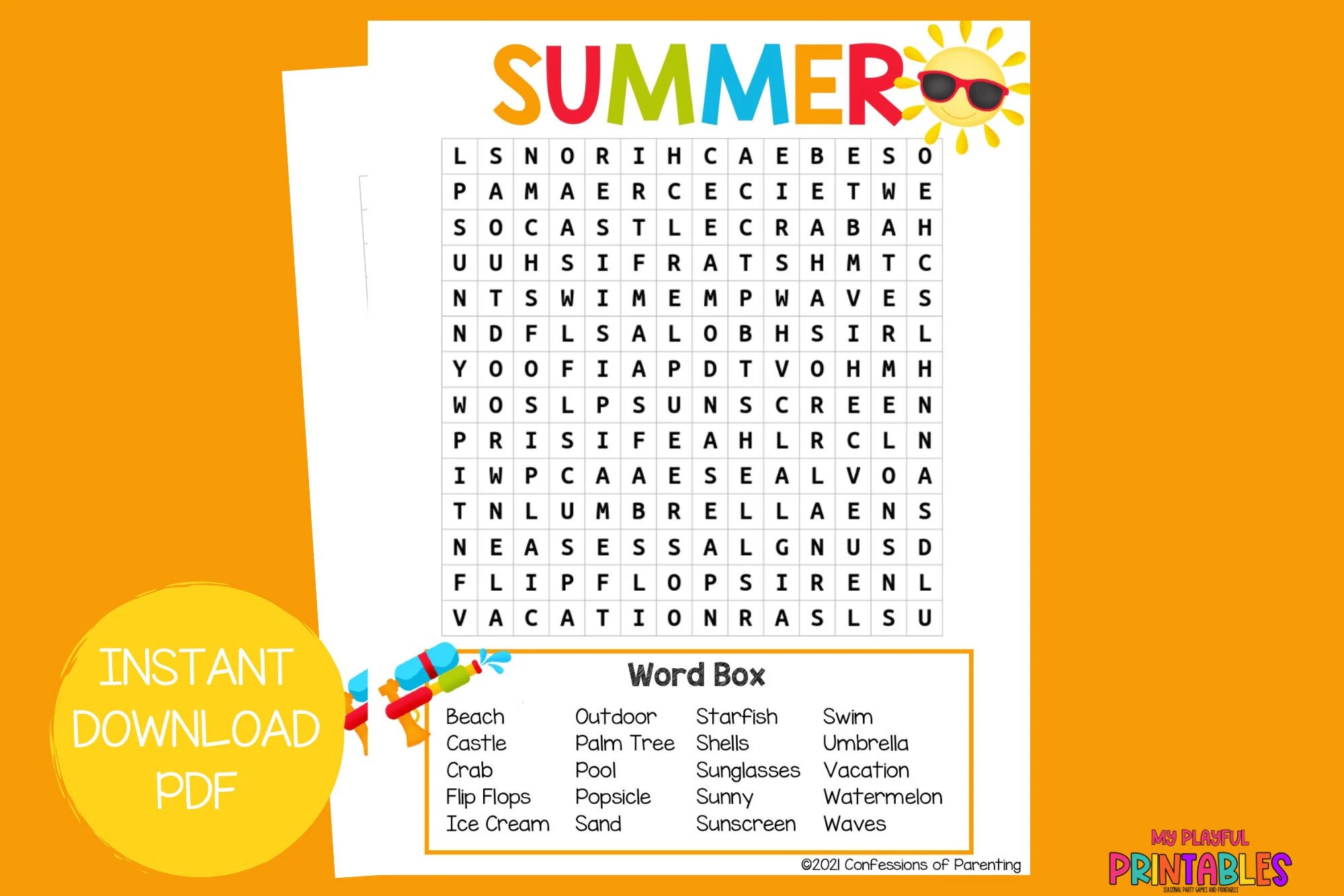 Summer Word Search Summer Activities Word Search For Kids Summer Games For Kids Summer Activities For Kids Beach Word Search Etsy