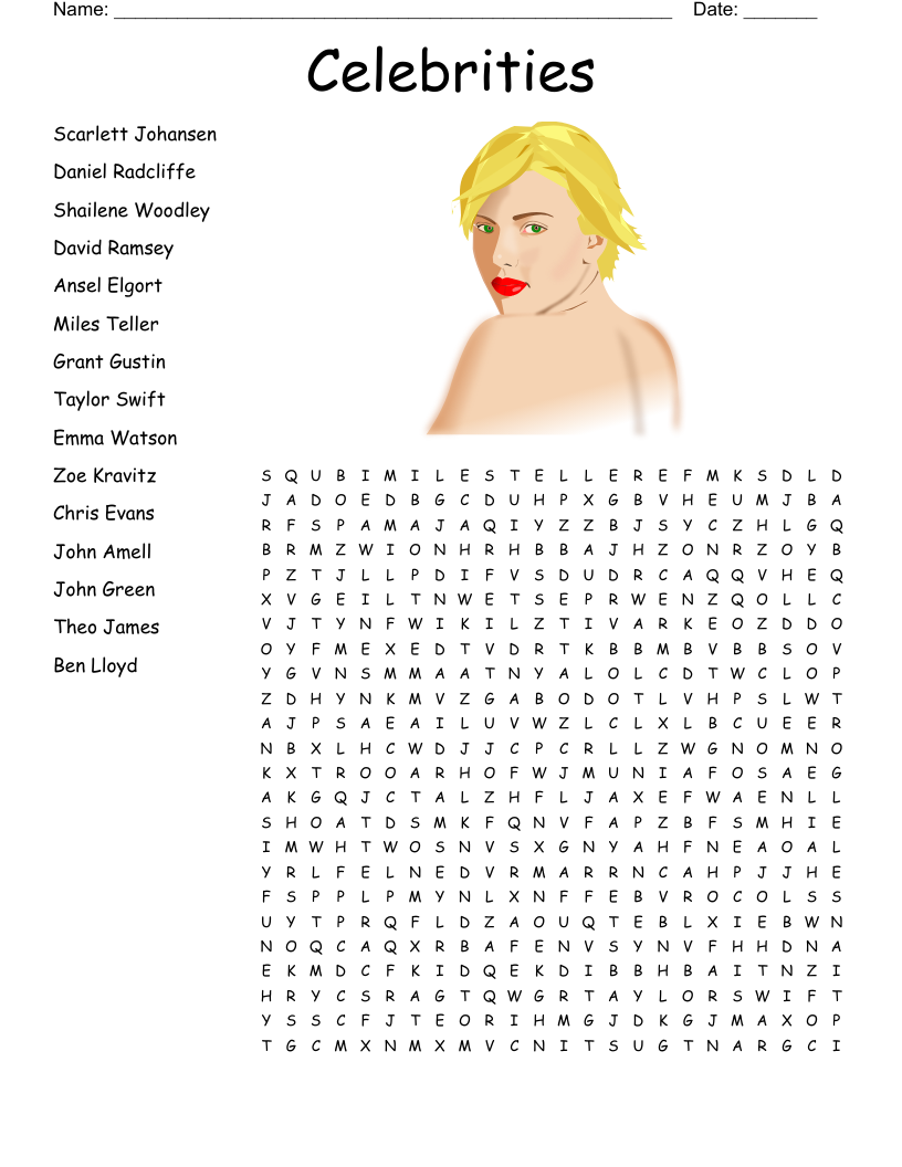 Taylor Swift Word Search WordMint