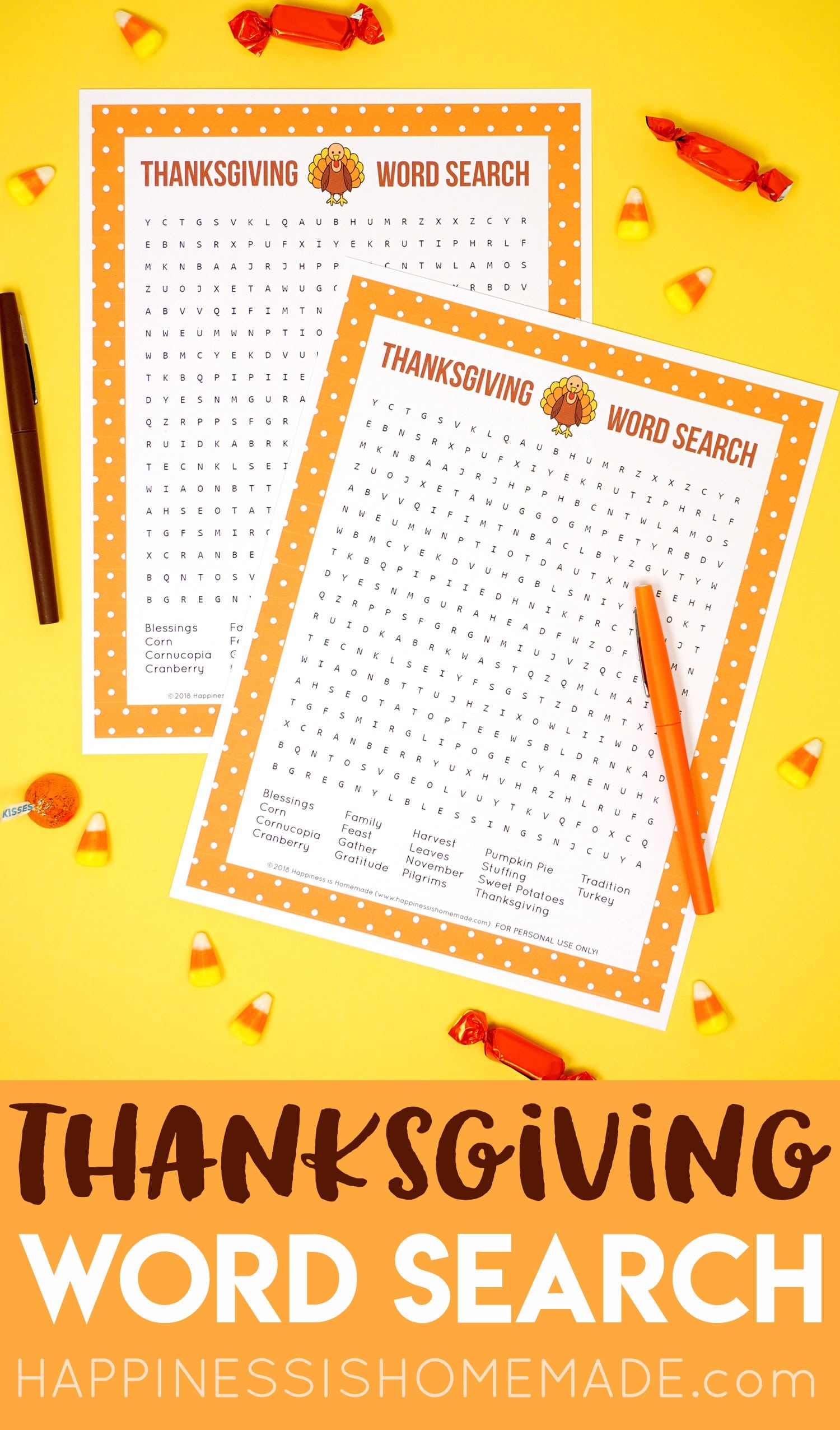 Thanksgiving Word Search Puzzles Printable