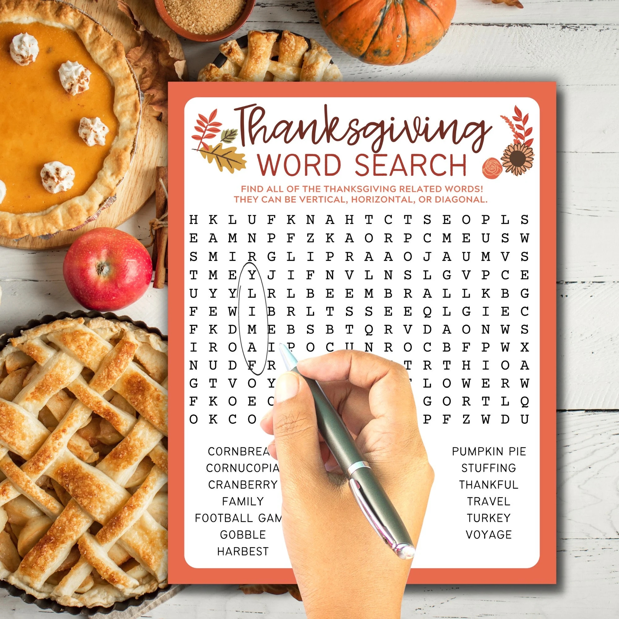 Thanksgiving Word Search Thanksgiving Printable Game Thanksgiving Family Activity Thanksgiving Classroom Game Thanksgiving Game