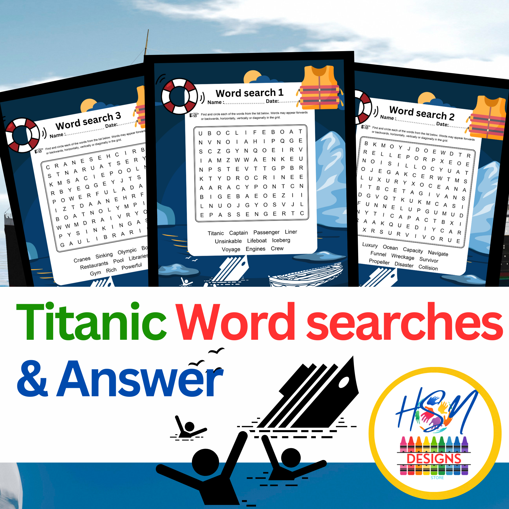 Titanic Word Searches And Answers Worksheet And Printable Vocabulary Made By Teachers