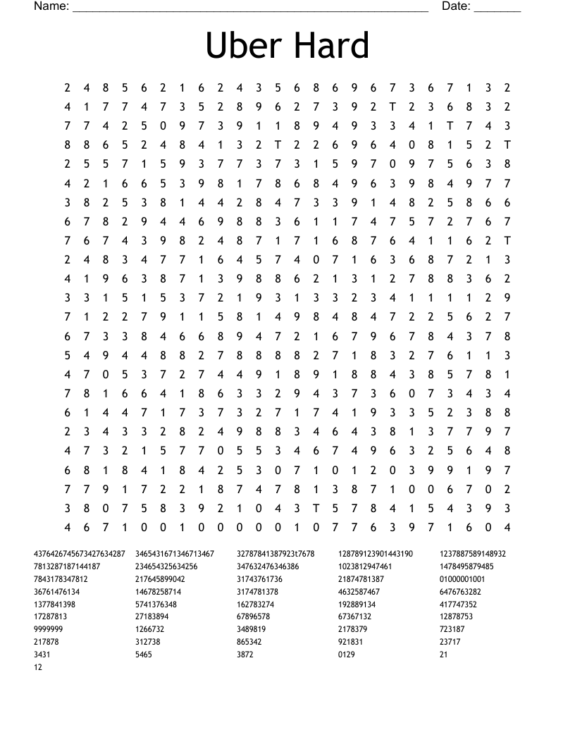 Uber Hard Word Search WordMint Uber Hard Word Search WordMint