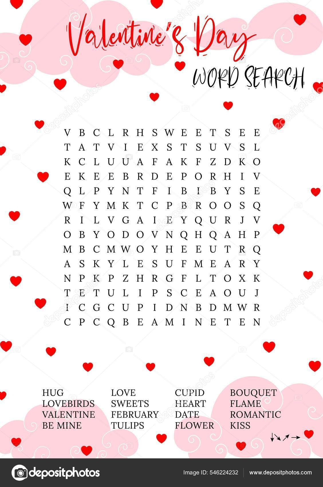 February Themed Word Searches