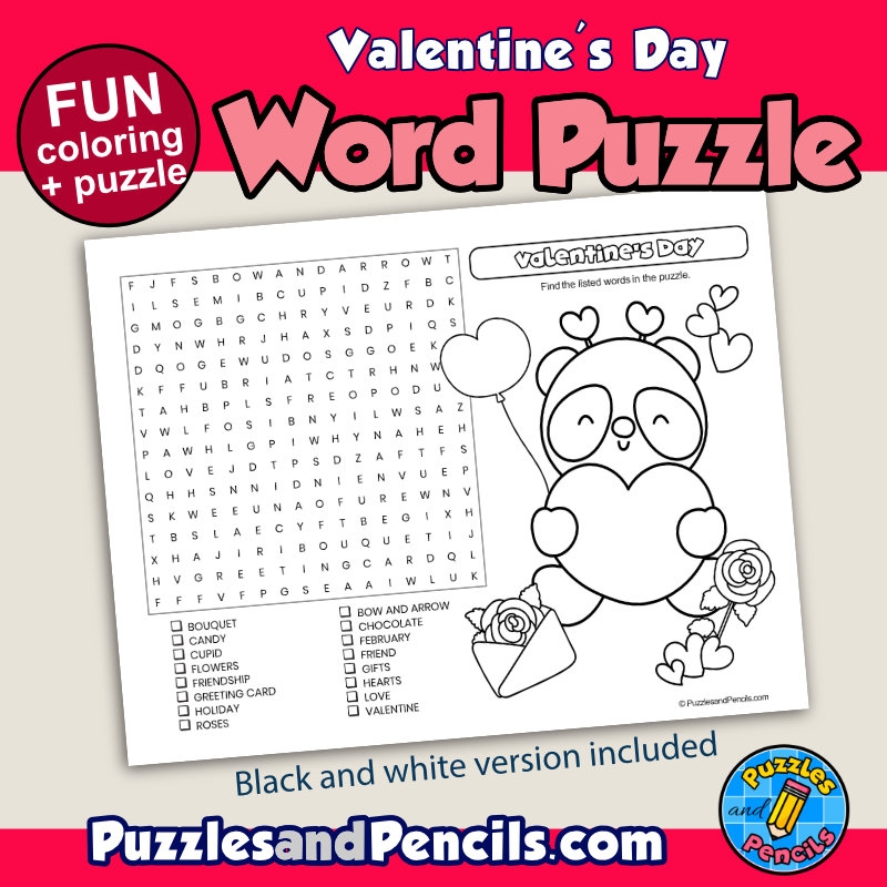 February Word Search Printable Free