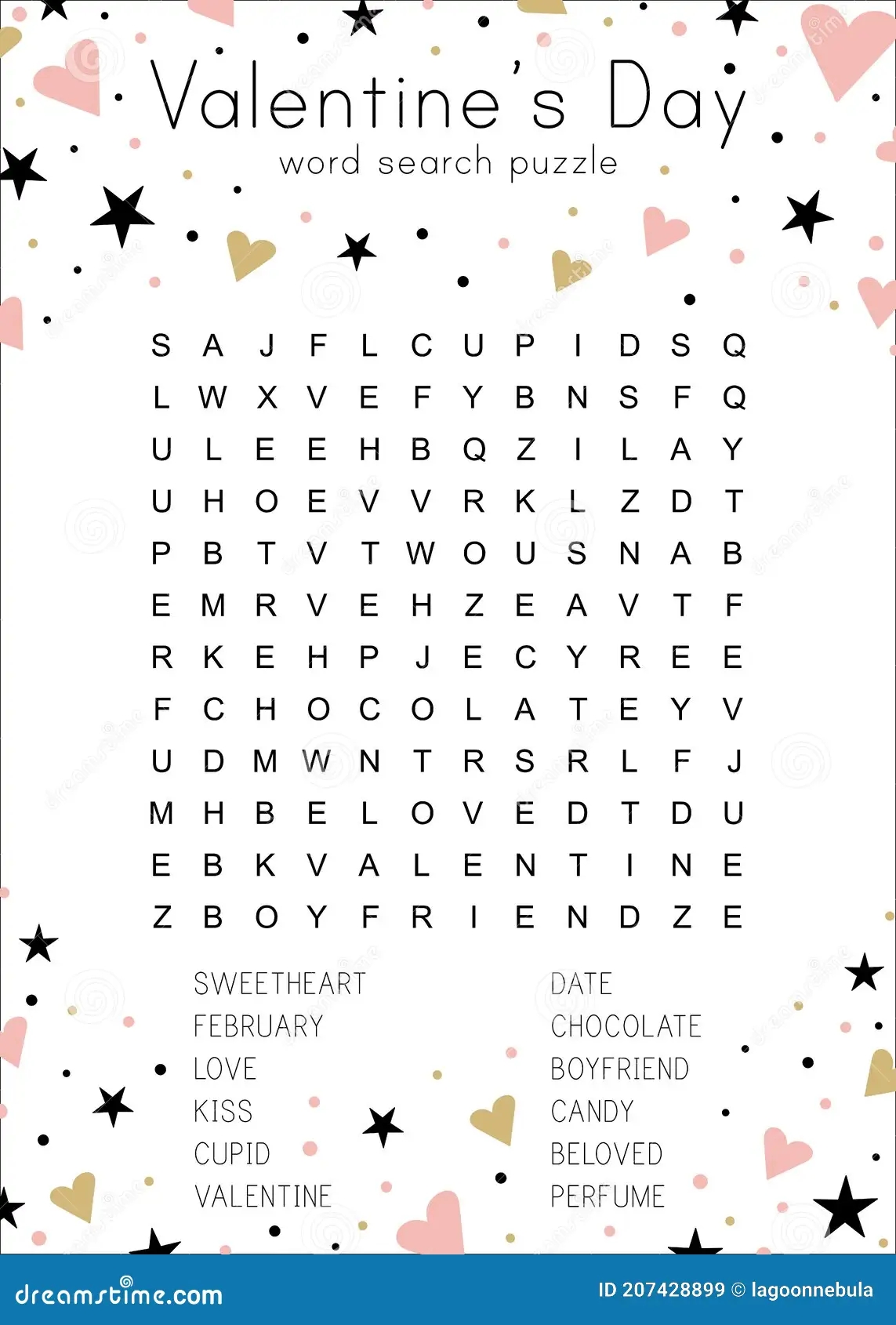 Valentine S Day Word Search Puzzle Educational Game For Children 