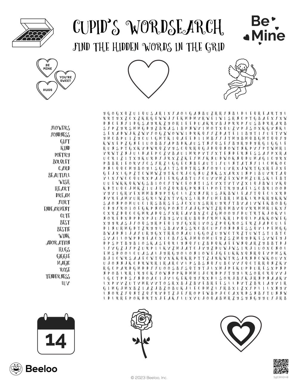 Valentine themed Word Searches Beeloo Printable Crafts And Activities For Kids