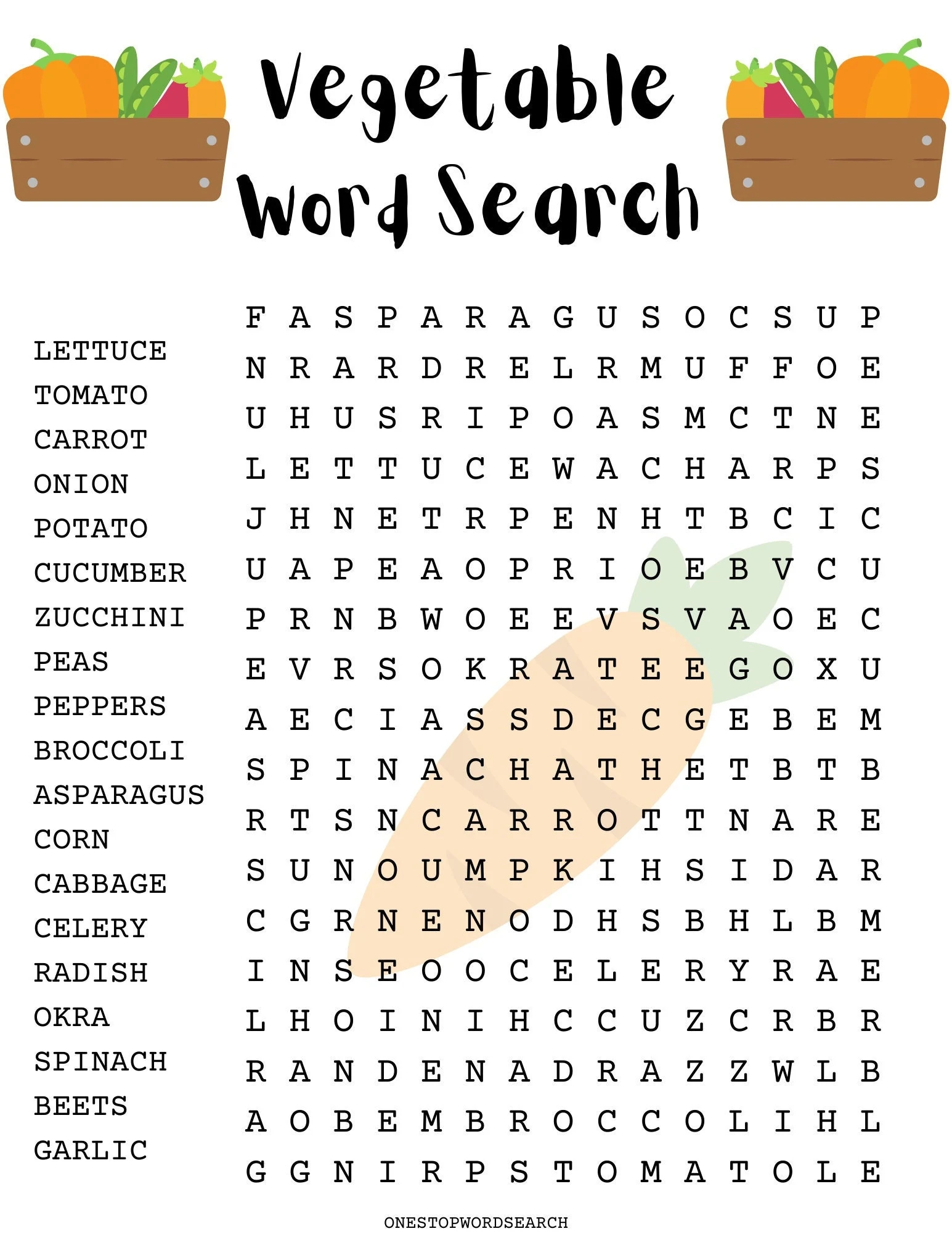 Vegetable Word Search Puzzle With Answer Sheet Family Activities Children s Puzzles Etsy Vegetable Word Search Puzzle With Answer Sheet Family Activities Children s Puzzles Etsy