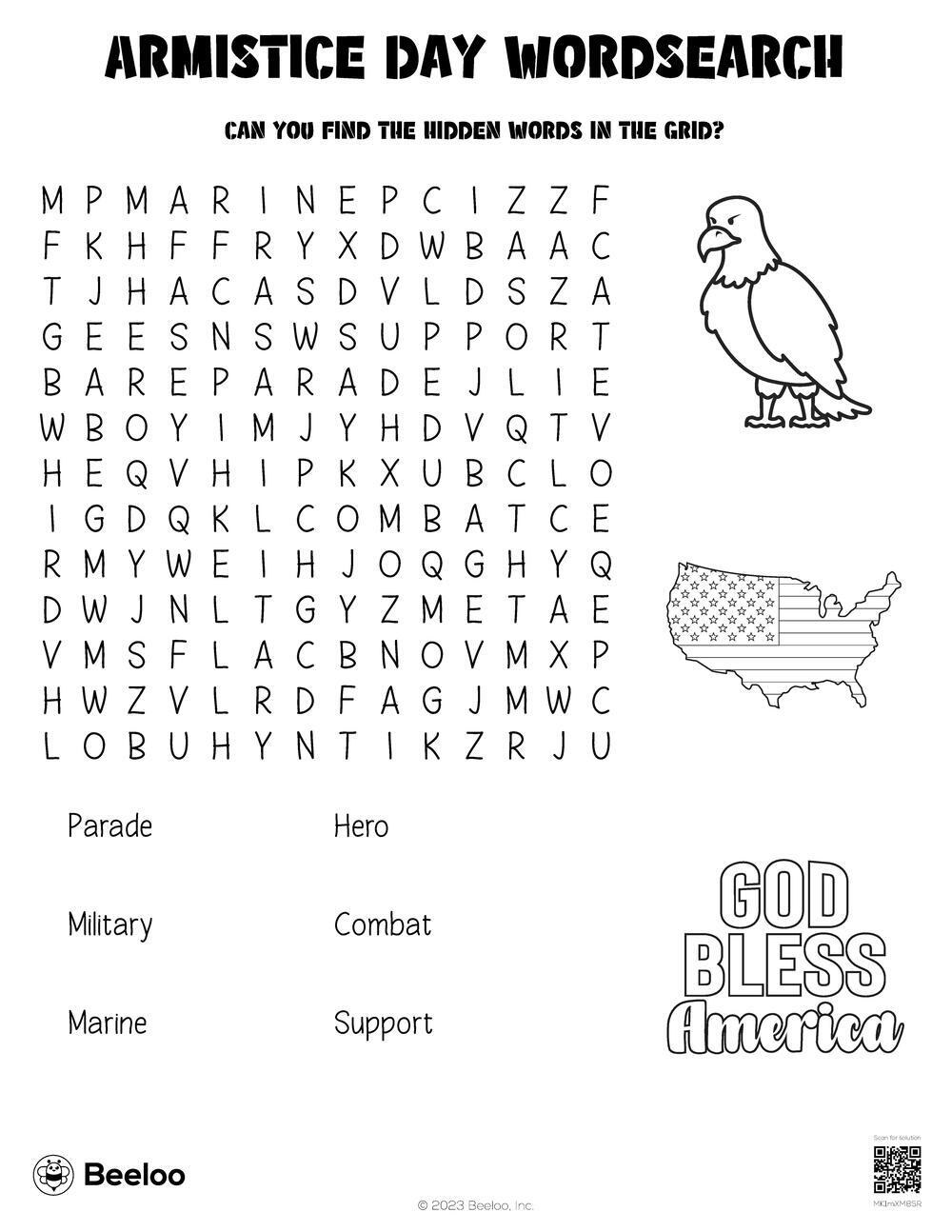 Veterans Day themed Word Searches Beeloo Printable Crafts And Activities For Kids