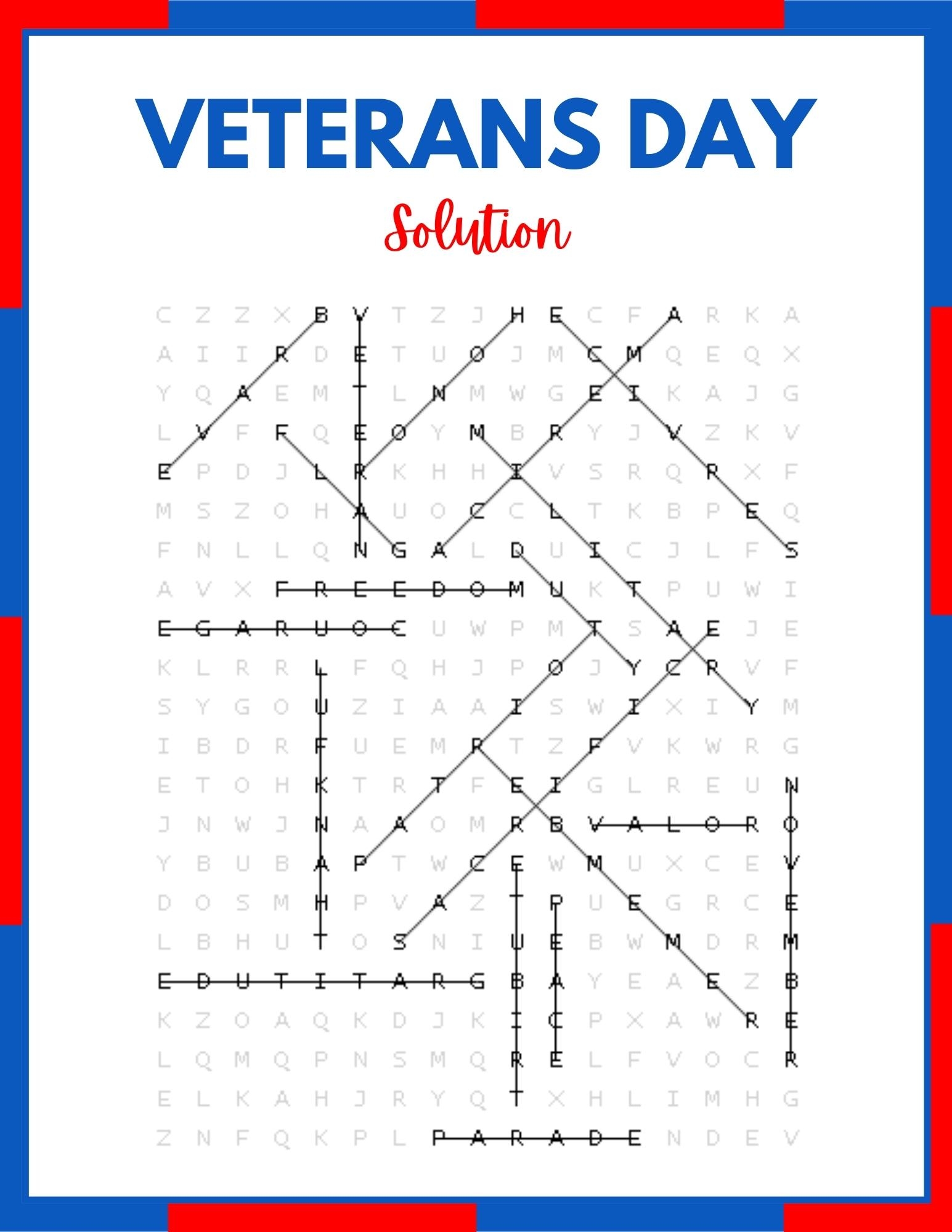 Veterans Day Word Search Activity Made By Teachers