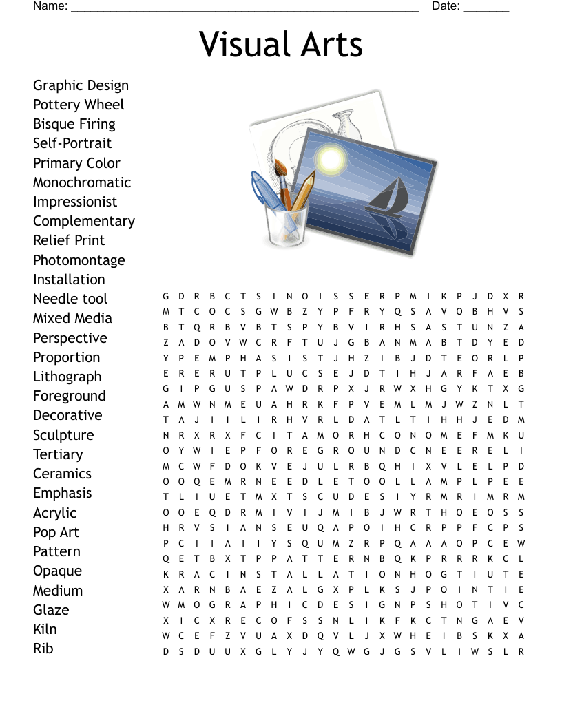 Visual Arts Word Search WordMint