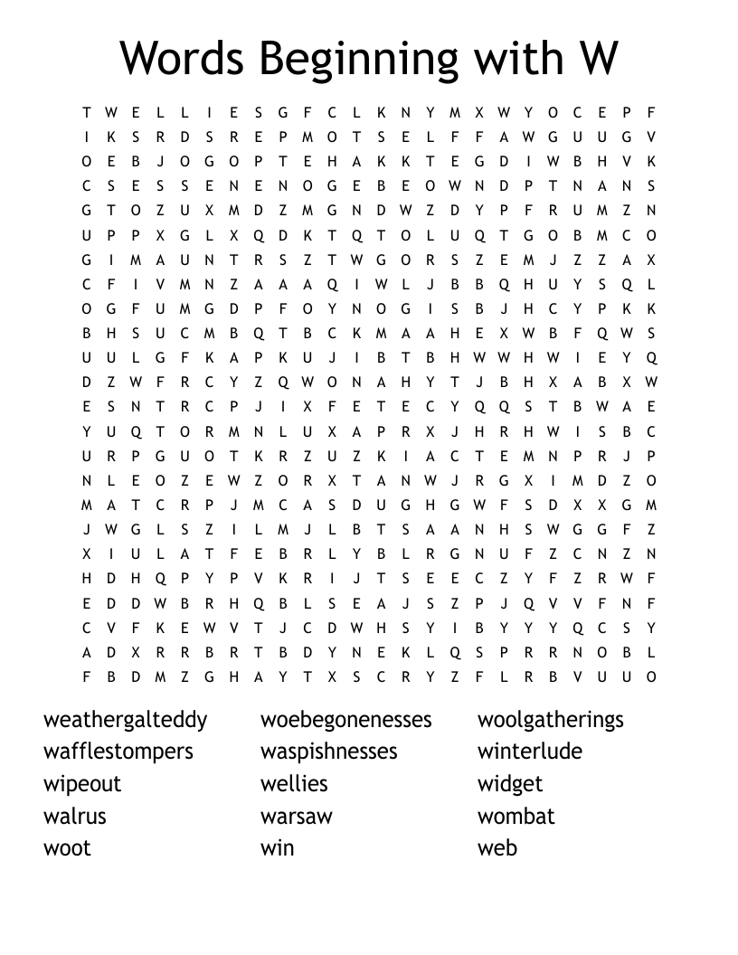 Crazy Word Search Printable