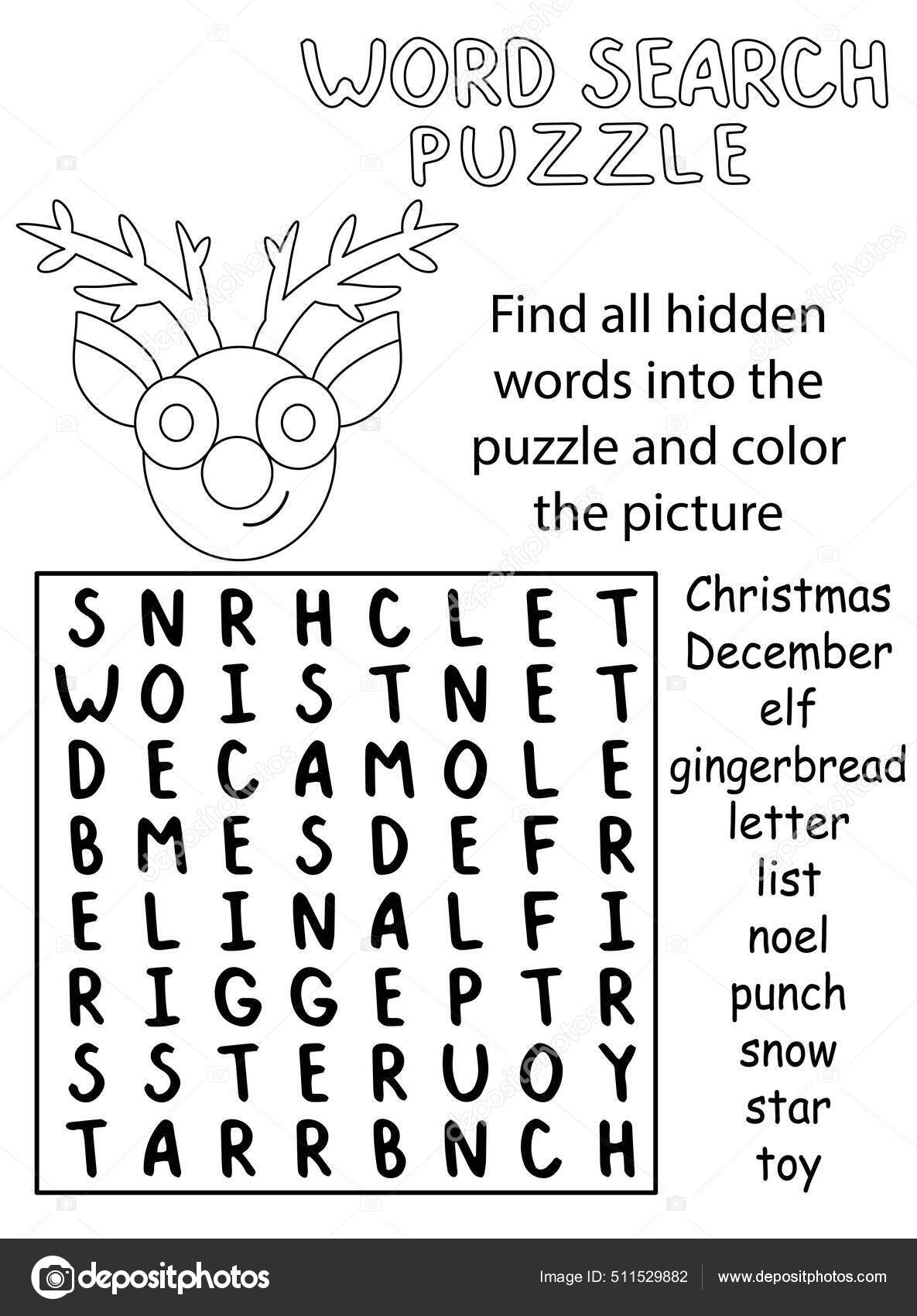 Winter Holidays Word Search Puzzle Black White Vector Illustration Find Stock Vector By Funfish yandex ru 511529882