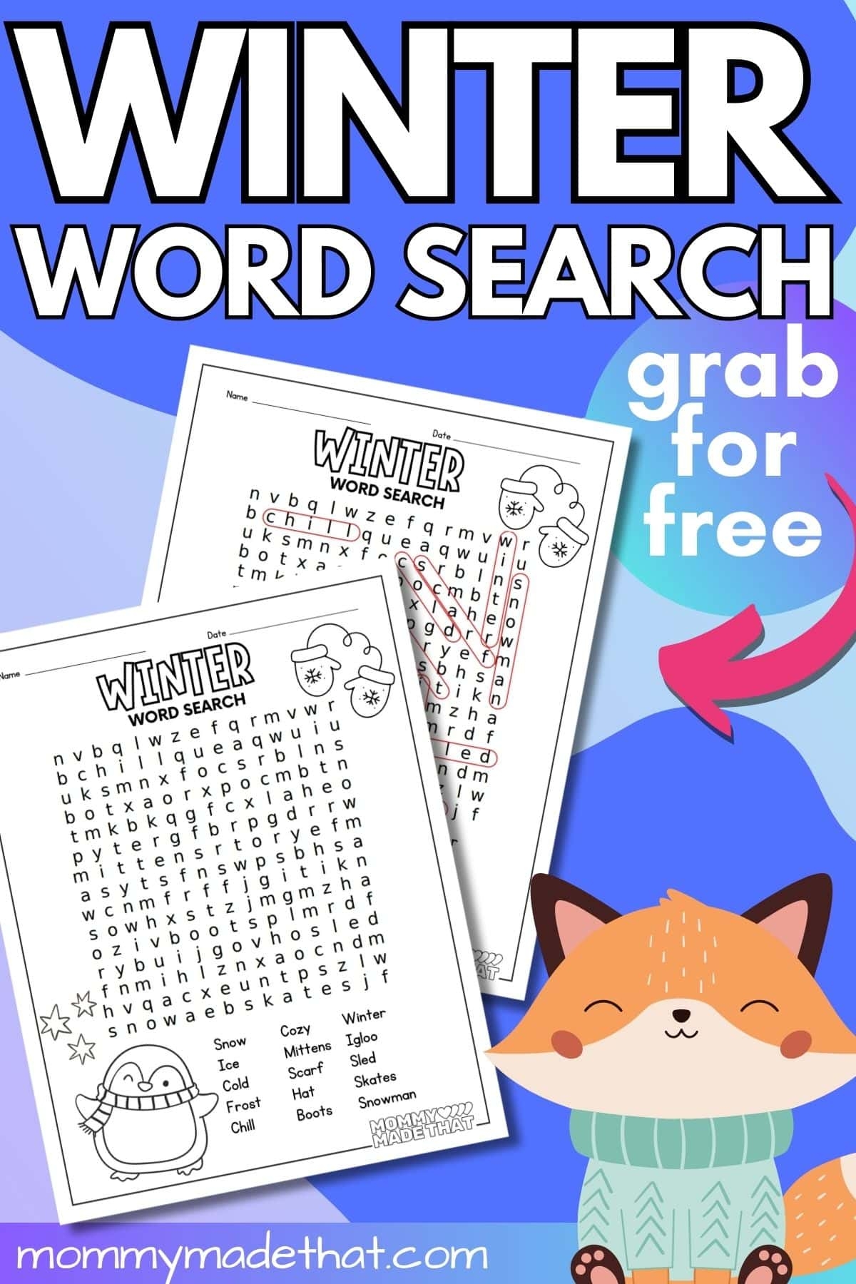 Winter Word Search Free Printable 