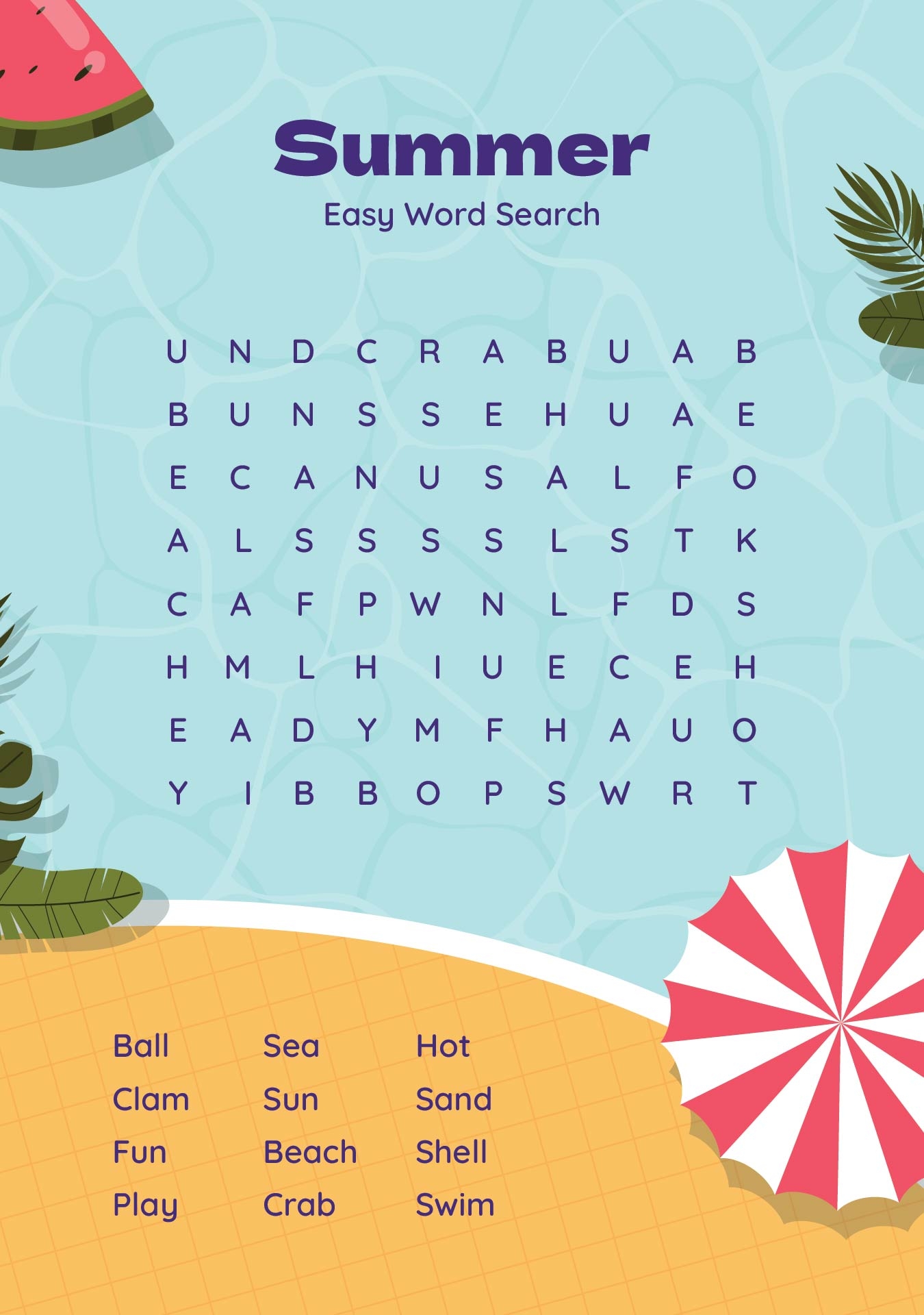 Word Search Easy 12 Free PDF Printables Printablee