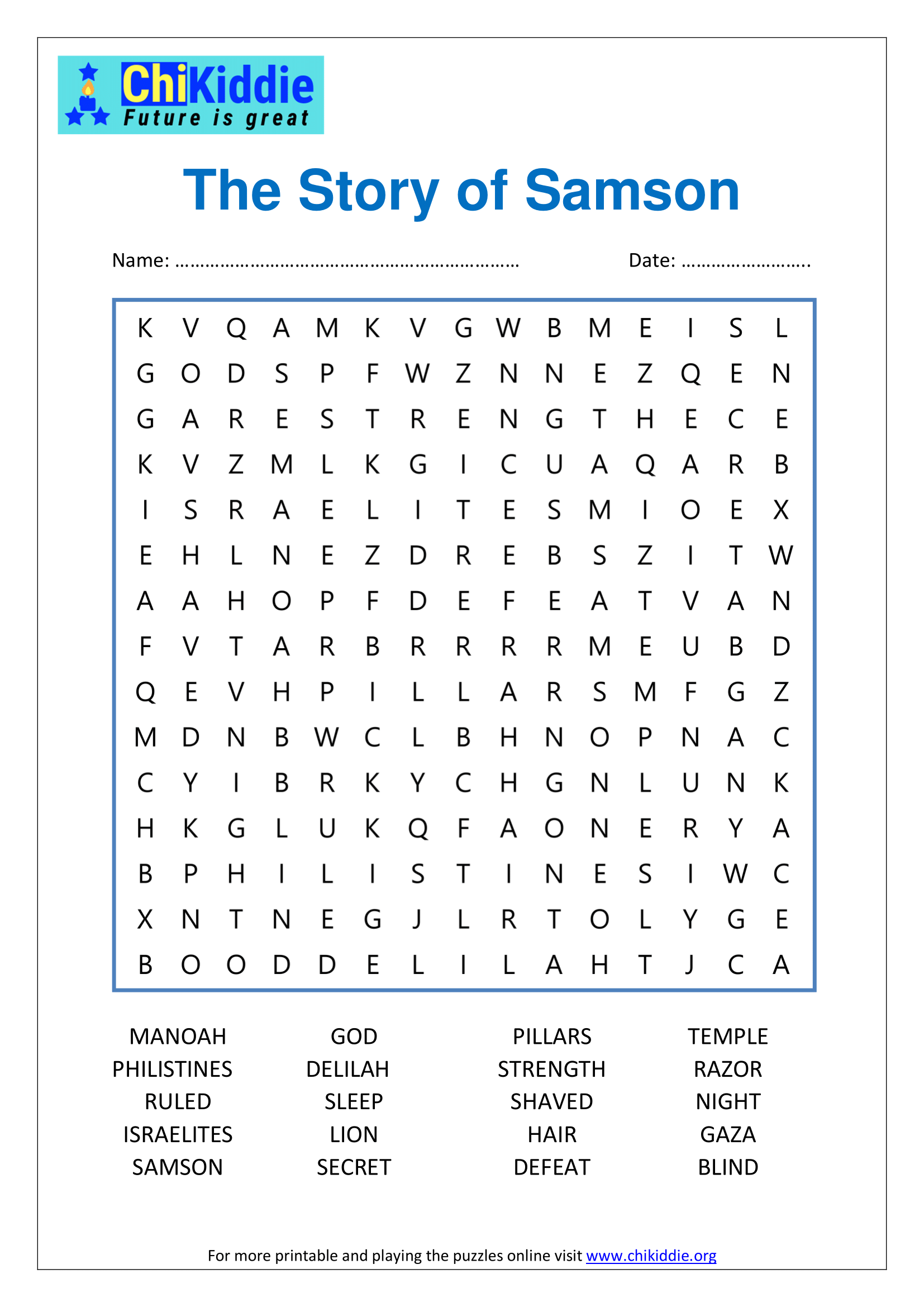 Word Search Puzzles ChiKiddie