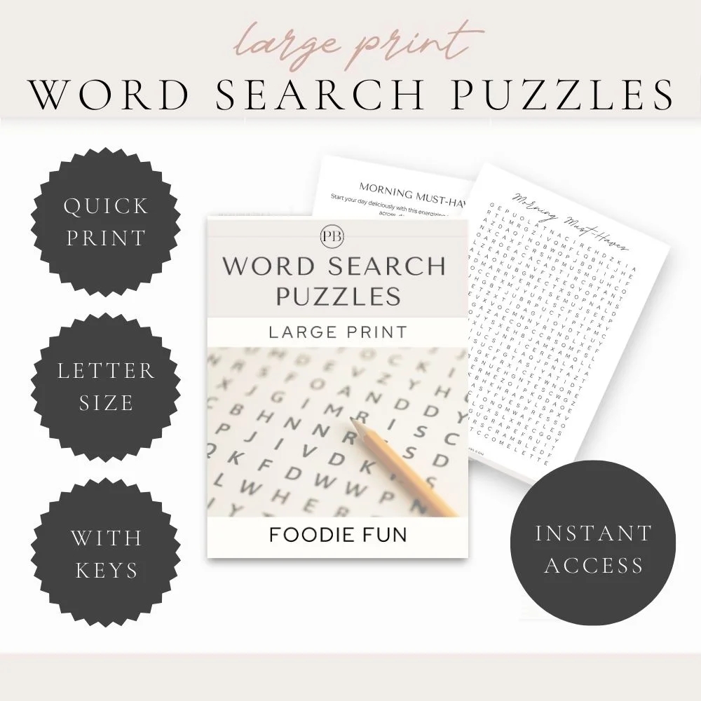 Large Print Word Search Free