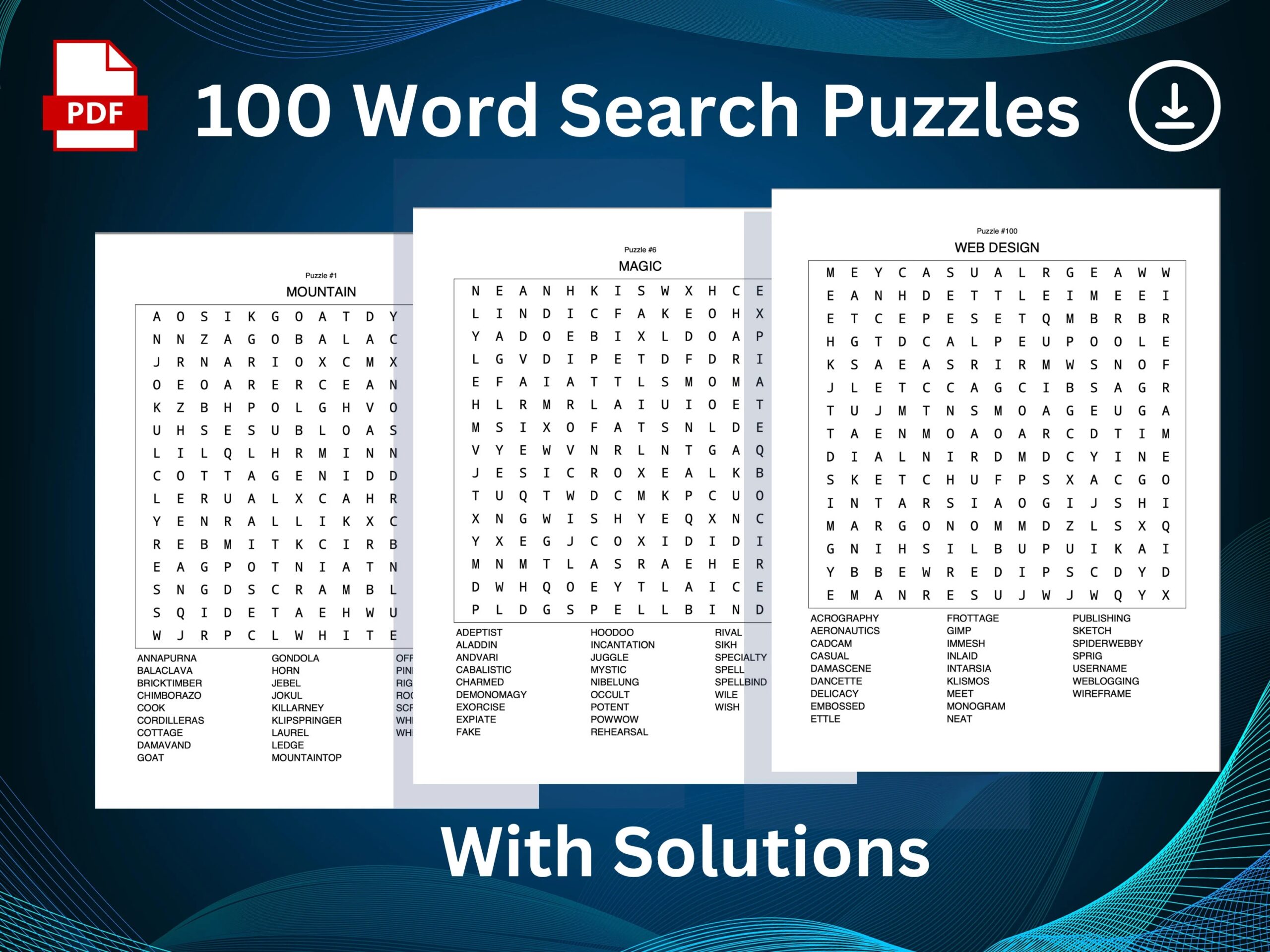 Word Search Puzzles For Adults Or Kids 100 Word Search Puzzles 