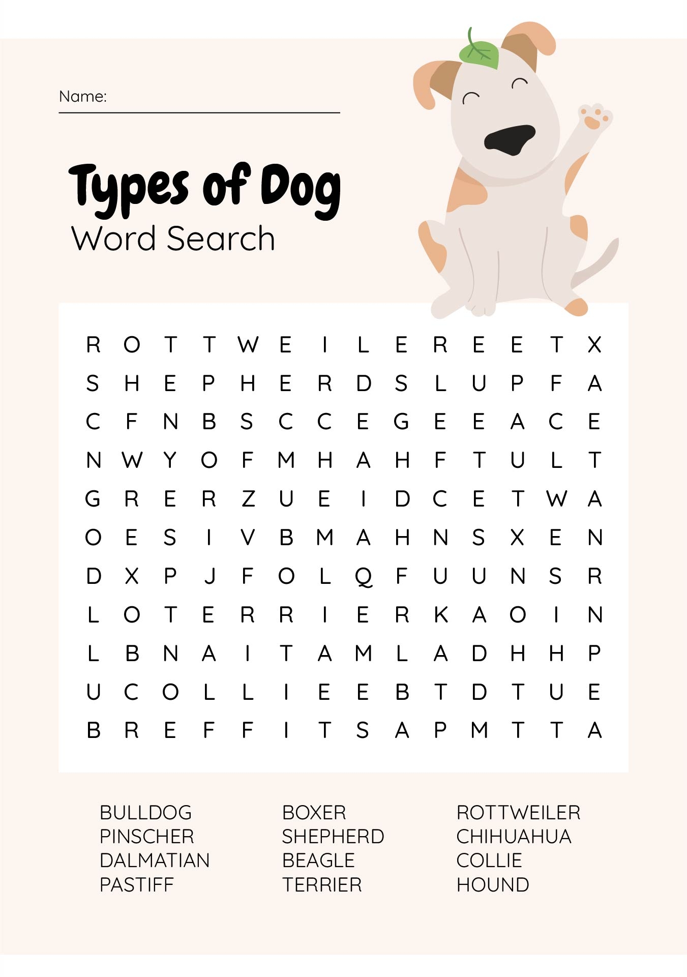 Big Print Word Searches Printable