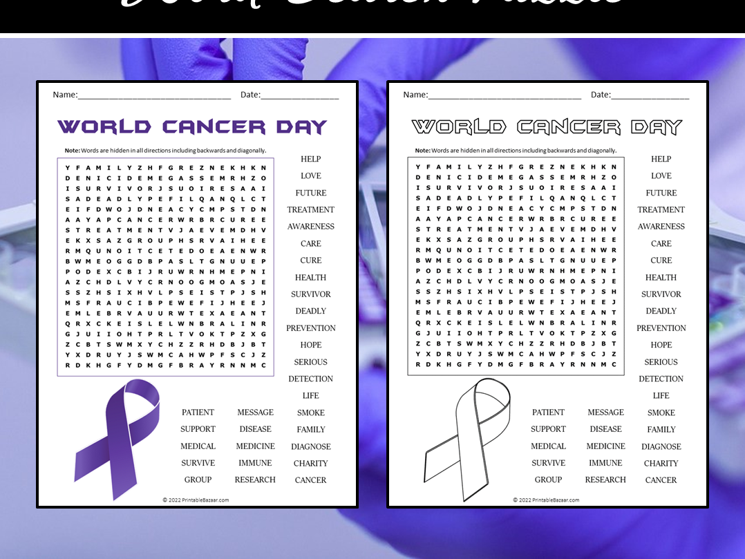 World Cancer Day Word Search Puzzle Teaching Resources World Cancer Day Word Search Puzzle Teaching Resources
