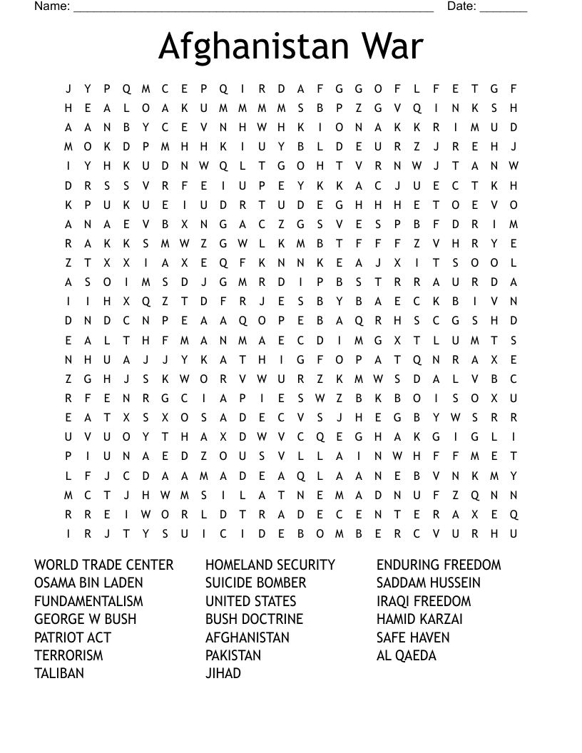 World Post 9 11 Word Search WordMint