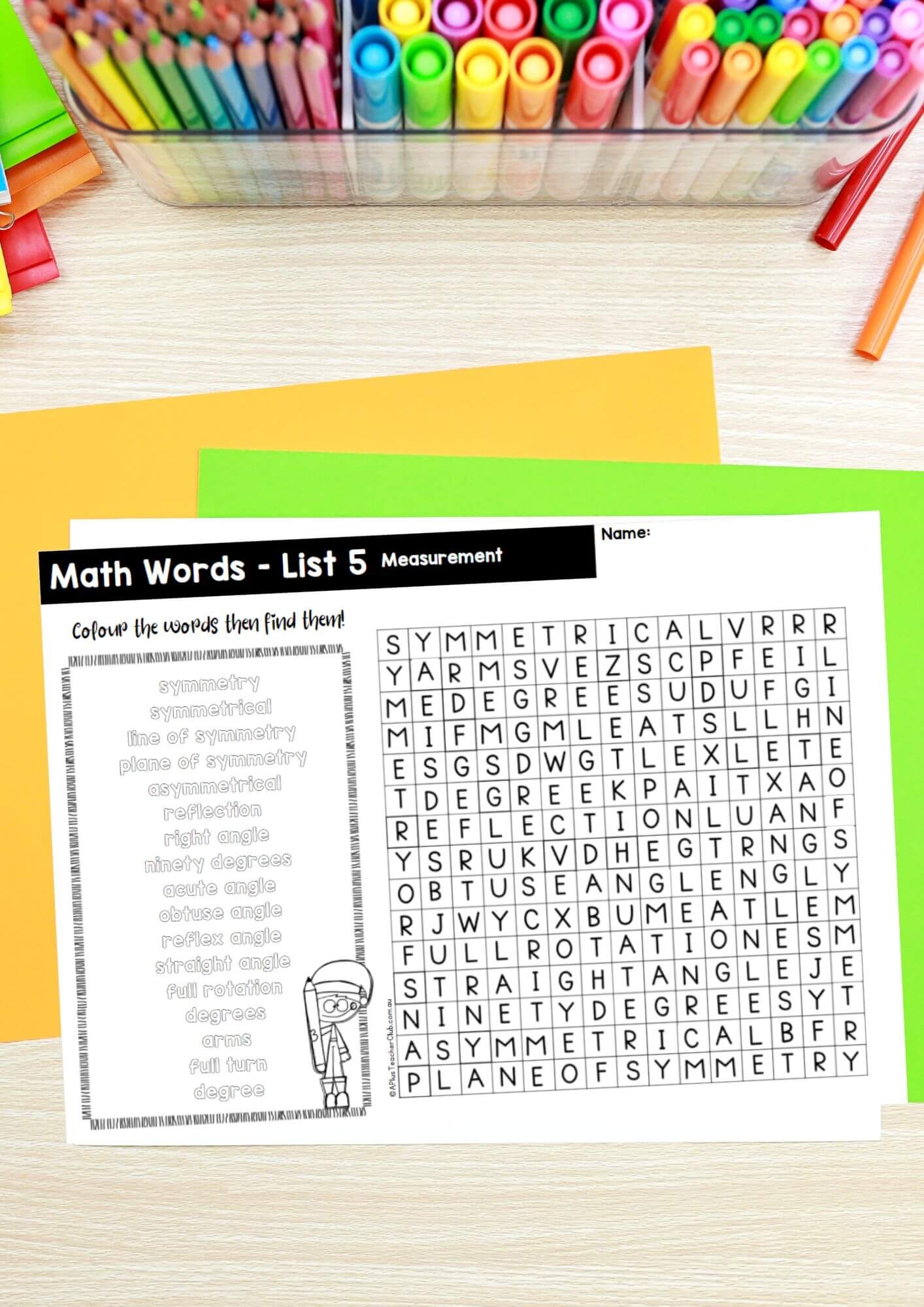 Year 4 Math Vocabulary Printables A Plus Teacher Club