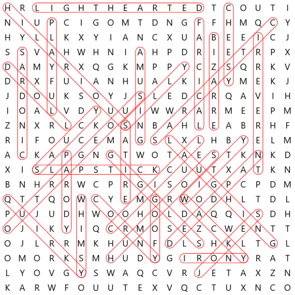 1 Word Search Words Related To Funny