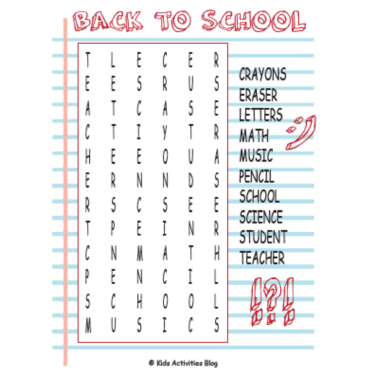 Word Search Printable For Kids 2nd Grade