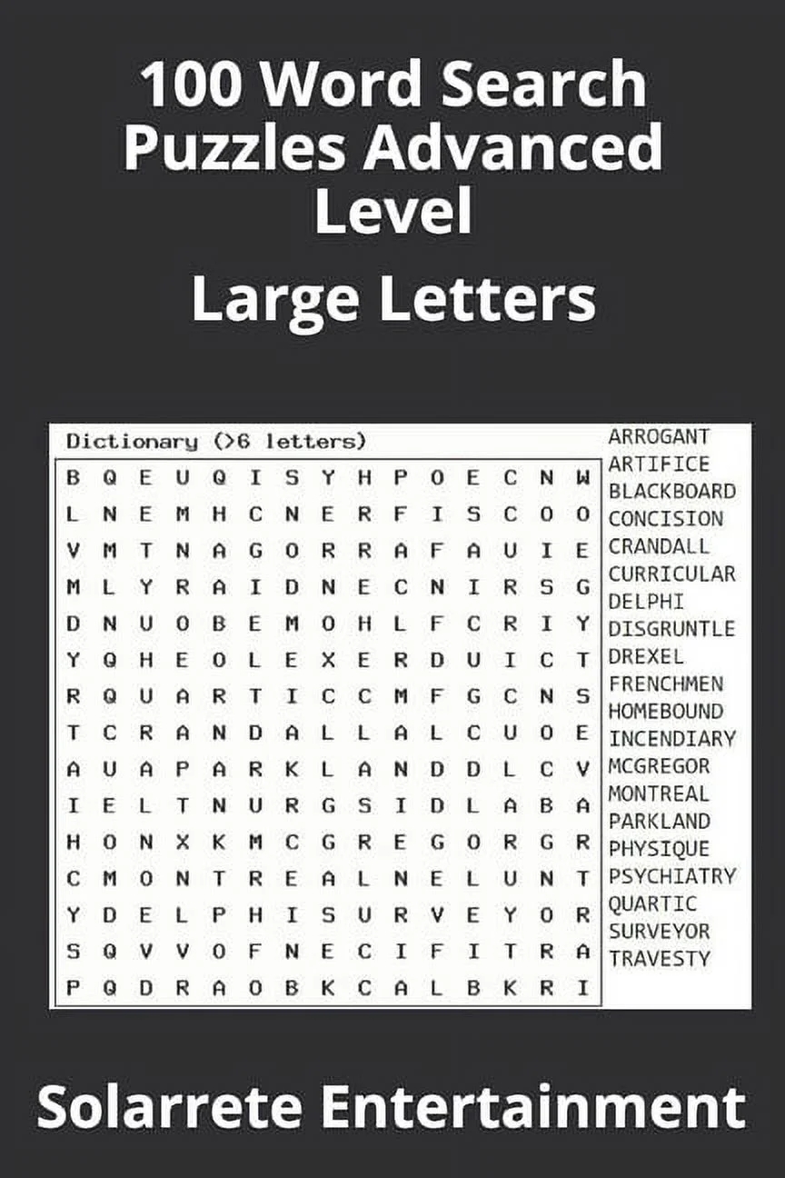 100 Word Search Puzzles Advanced Level Large Letters Walmart