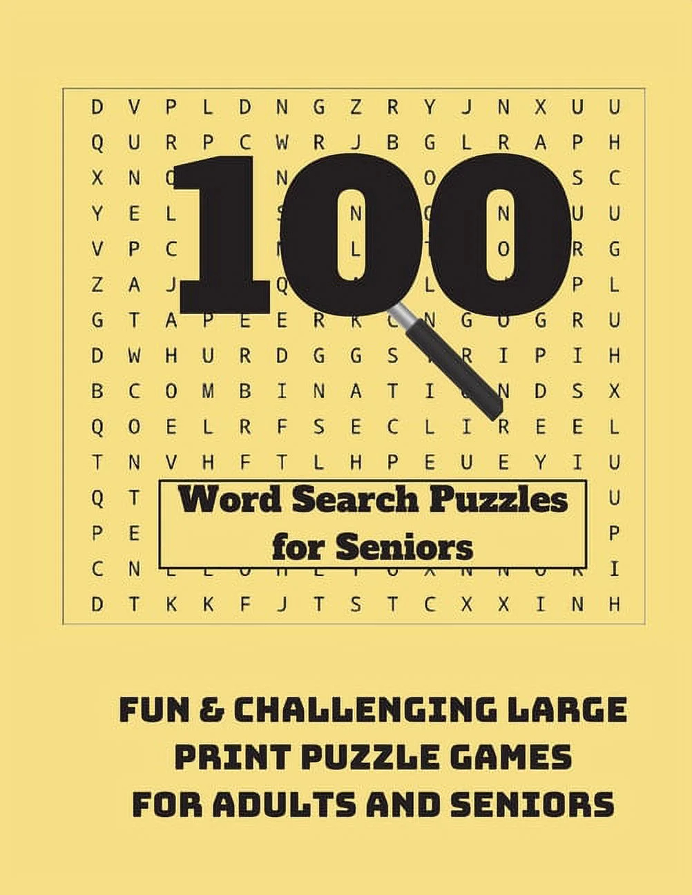 100 word search puzzles for seniors fun challenging large print puzzle games for adults and seniors paperback large print walmart