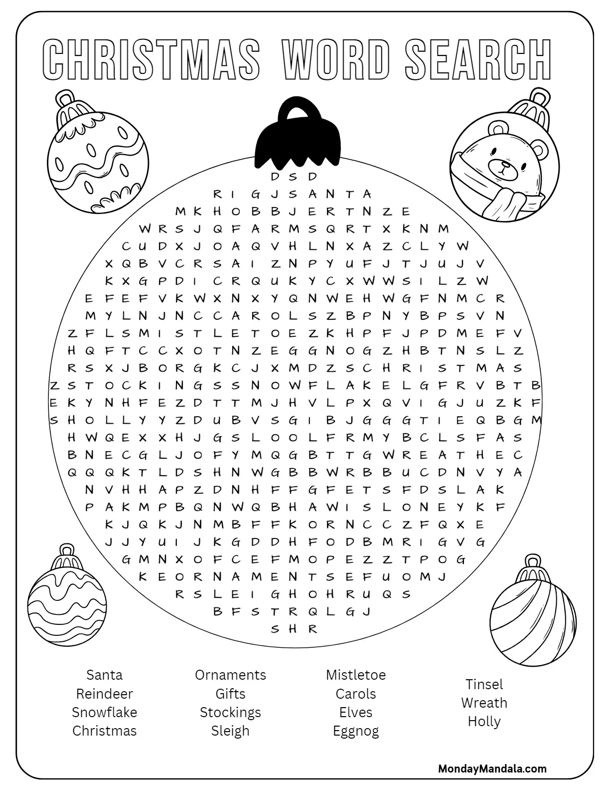 18 christmas word searches free pdf printables