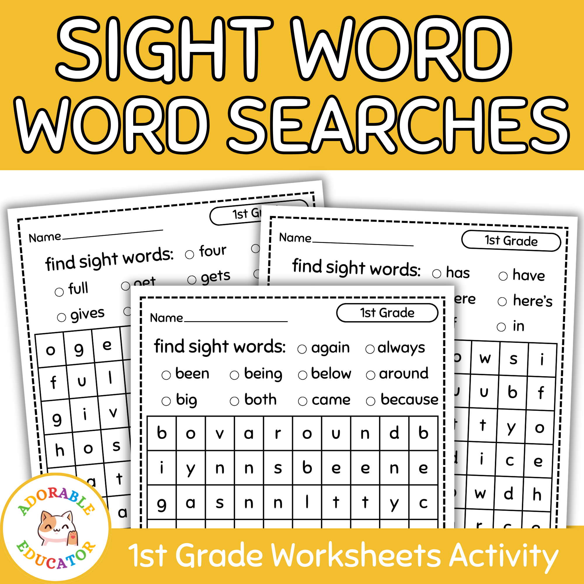 1st grade sight word search puzzle worksheet activity sight word practice made by teachers