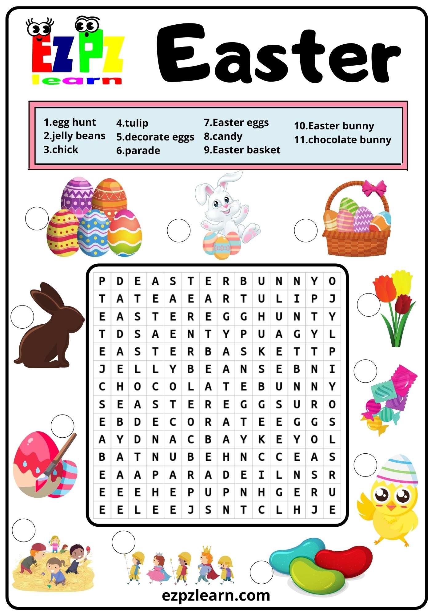 2 easter word searches ezpzlearn