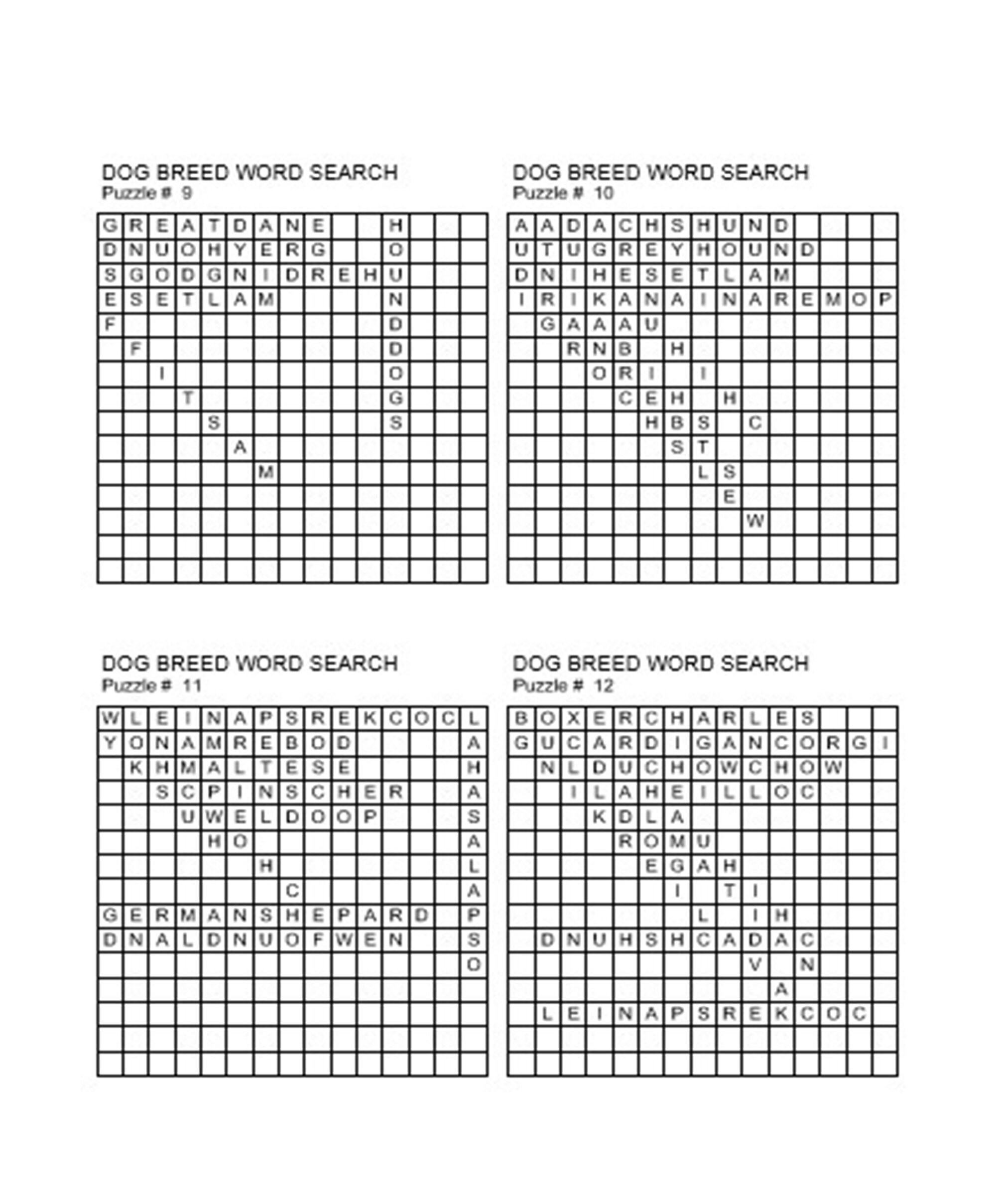 28 Large Print Dog Breed Word Search Puzzles For Kids Seniors Adults KDP Interior Etsy