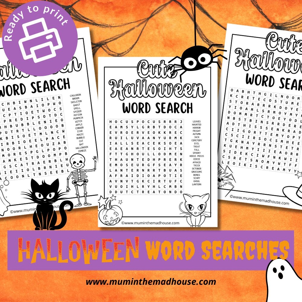 Printable Word Search For Halloween