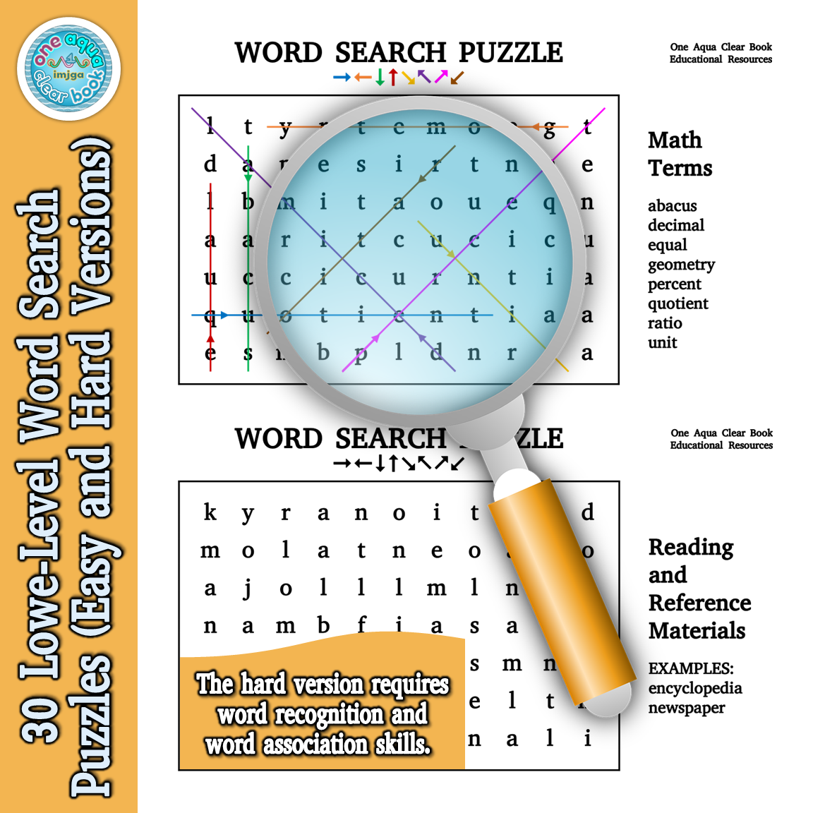 30 Lower Level Word Search Puzzles Easy And Hard Versions Made By Teachers