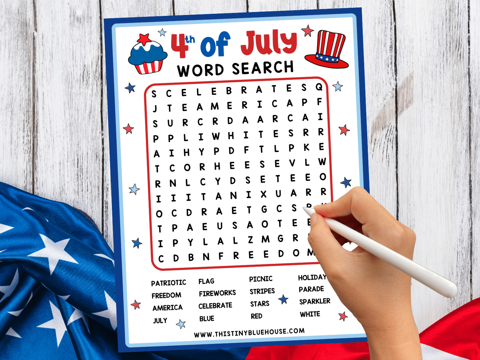 4th Of July Word Search This Tiny Blue House