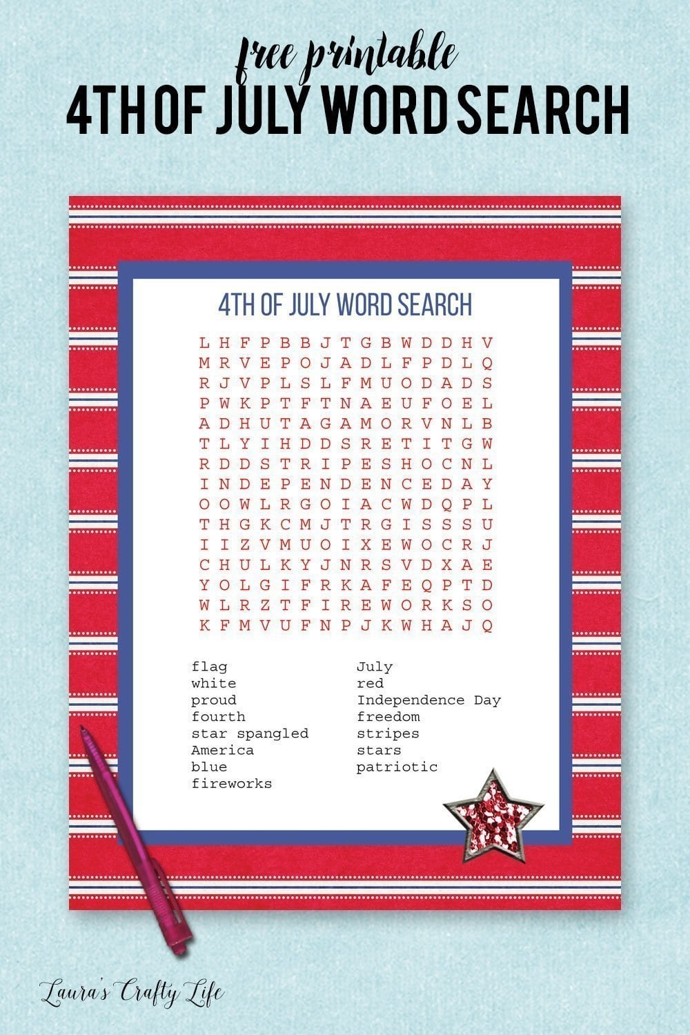 4th Of July Word Search