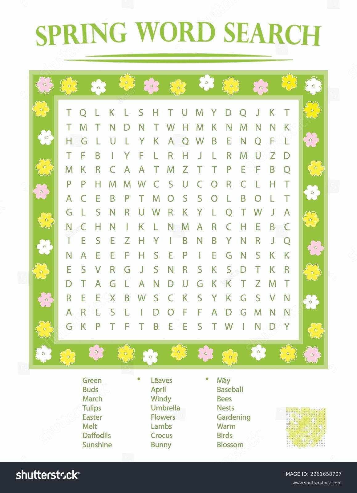Spring Themed Word Searches Printable