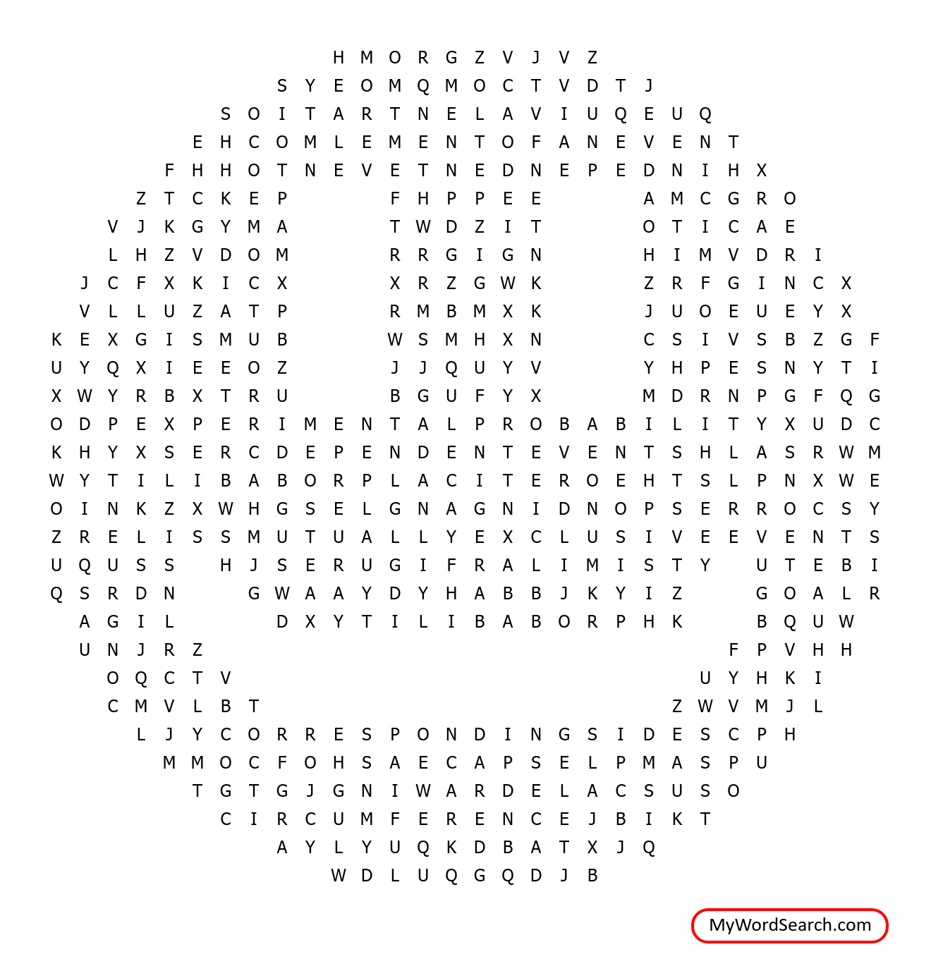 Maths Word Search Printable